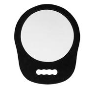 Gabri Professional Portable Round Mirror with Handle, Hand Held Barber Back Mirror,Ideal for Hairdressing, Makeup, Shaving, Black,Hair Salon Accessories (1, Foam 34x28cm)