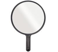 Gabri Professional Portable Round Mirror with Handle, Hand Held Barber Back Mirror,Ideal for Hairdressing, Makeup, Shaving, Black,Hair Salon Accessories (Handle 27cm)