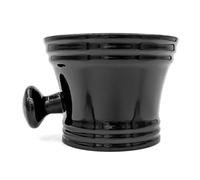 Gabri Professional Shaving Bowl with Handle 11x8 cm- Shaving Mug for Shaving Soap, Shaving Cream, Hairdressing, Barbers and Salons (Porcelain Black)