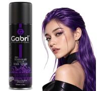 Gabri Temporary Hair Colour Spray, Purple Coloured Hair Dye Spray, Shimmer Effect, Quick-Dry, Easy Wash-Out, For Kids & Adults, Halloween, Theme Parties & Fancy Dress Costumes, 150ml (Violet)