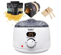 Gabri Wax Heater Kit & Digital Wax Machine, Temperature Control Wax Warmer Pot for Hair Removal, Complete Waxing Kit with 3x80g Wax Beads & 10 Spatulas (White)