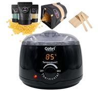Gabri Wax Heater Kit & Digital Wax Machine, Temperature Control Wax Warmer Pot for Hair Removal, Complete Waxing Kit with 3x80g Wax Beads & 10 Spatulas (Black)