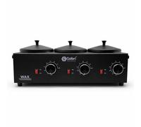 Gabri Waxing Kit Wax Heater Warmer with Temperature Control, Single or Double Wax Pot for Hair Removal, Digital Wax Machine for Women and Men, Ideal for Home, Barber, Salon Use (Triple Pot Black)