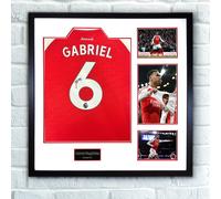 Gabriel Magalhaes Signed Arsenal Shirt Elite - Framed
