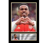 Gabriel Magalhães Signed Autographed Portrait Poster Print - Arsenal F.C. & Brazil National Team - Authentic Football Memorabilia, A4 Poster Print (297x210mm)
