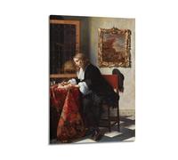 Gabriel Metsu Fine Artwork Poster Man Writing A Letter Print Photo Art Canvas Home Decorative Bedroom Modern Decors 12x18inch(30x45cm)