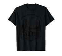 Gabriel The Archangel Messenger Christian Angel Scene Value Graphic T-Shirt, Men, Black, XL