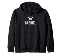 Gabriel the King / Crown & Name Design / Men Called Gabriel Zip Hoodie