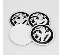 Gabriel Vauxhall Black Chrome 3D Emblem Wheel HUB Center Cap Stickers Badge Wheel Trim 56.5 MM Dome Set of 4 (black)