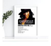 Gabrielle Greatest Hits Album Track list Music A3 Wall Art Print - Unframed Poster Concert Festival Glossy White Artwork Unique Home Décor Gift Bedroom Mancave Rave.