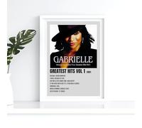 Gabrielle Greatest Hits Grey Album Track list Music A4 Wall Art Print - Unframed Poster Concert Festival Glossy Artwork Unique Home Décor Gift Bedroom Mancave Rave.