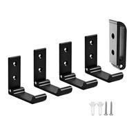 Gabriera 5-Pack Folding Aluminum Alloy Wall Mounted Coat Clothes Hook Single Foldable Wall Hanger for Bathroom Kitchen Bedroom (Black)