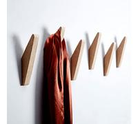 Gabriera 6 Pack Natural Wood Wall Hooks for Hat Bag Towel Clothes Scarf Modern Wall Decor for Entryway Living Room