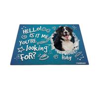 GABSHAIM Custom Dog Doormat Hello is It Me You're Looking for Bernese Mountain Bone Paws Floor Mat Front Door Entryway Decorative Rug 23.6 x 35.4 Inch Style 2