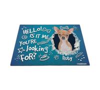 GABSHAIM Custom Dog Doormat Hello is It Me You're Looking for Chihuahua Bone Paws Floor Mat Front Door Entryway Decorative Rug 15.7 x 23.6 Inch Style 2