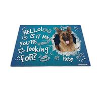 GABSHAIM Custom Dog Doormat Hello is It Me You're Looking for German Shepherd Bone Paws Floor Mat Front Door Entryway Decorative Rug 23.6 x 35.4 Inch Style 2