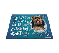 GABSHAIM Custom Dog Doormat Hello is It Me You're Looking for Yorkshire Terrier Yorkie Bone Paws Floor Mat Front Door Entryway Decorative Rug 15.7 x 23.6 Inch Style 1