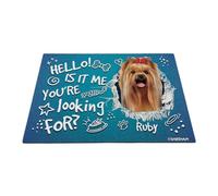 GABSHAIM Custom Dog Doormat Hello is It Me You're Looking for Yorkshire Terrier Yorkie Bone Paws Floor Mat Front Door Entryway Decorative Rug 15.7 x 23.6 Inch Style 3