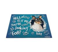 GABSHAIM Custom Dog Doormat Rat Terrier Bone Paws Floor Mat Hello is It Me You're Looking for Front Door Entryway Decorative Rug 17.7 x 27.5 Inch