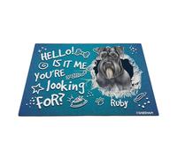 GABSHAIM Custom Dog Doormat Schnauzer Giant Bone Paws Floor Mat Hello is It Me You're Looking for Front Door Entryway Decorative Rug 15.7 x 23.6 Inch
