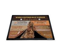 GABSHAIM Custom Dog Doormat When Visiting Max's House Please Remember Floor Mats Cocker with Humorous Slogans Non-Slip Rubber Indoor Outdoor Decorative Mats 35.4 x 23.6 Inch S-3