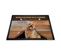 GABSHAIM Custom Dog Doormat When Visiting Max's House Please Remember Floor Mats Yorkshire Terrier Yorkie with Humorous Slogans Non-Slip Rubber Indoor Outdoor Decorative Mats 27.5 x 17.7 Inch S-2