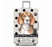 GABSHAIM Custom Dog Luggage Cover Suitcase Protector American Staffordshire Terrier with Polka Dot Design Machine Washable Travel Suitcase, Multi-Beagle, 18-32 Inch