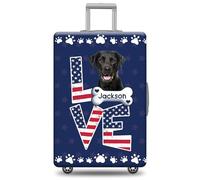 GABSHAIM Custom Dog Luggage Cover Suitcase Protector Great Dane with American Flag LOVE Design Washable Travel Baggage Cover Luggage Style 1, Multi-Labrador, 18-32 Inch