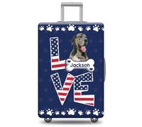 GABSHAIM Custom Dog Luggage Cover Suitcase Protector Great Dane with American Flag LOVE Design Washable Travel Baggage Cover Luggage Style 1, Multi-Great Dane 1, 18-32 Inch
