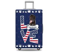 GABSHAIM Custom Dog Luggage Cover Suitcase Protector Great Dane with American Flag LOVE Design Washable Travel Baggage Cover Luggage Style 1, Multi-Great Dane 3, 18-32 Inch