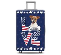 GABSHAIM Custom Dog Luggage Cover Suitcase Protector Great Dane with American Flag LOVE Design Washable Travel Baggage Cover Luggage Style 1, Multi-Jack Russell Terrier Puppy 1, 18-32 Inch