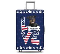 GABSHAIM Custom Dog Luggage Cover Suitcase Protector Pitbull with American Flag LOVE Design Machine Washable Travel Suitcase Cover Style 5, Multi-Rottweiler, 18-32 Inch