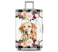 GABSHAIM Dog Luggage Cover Suitcase Protector American Staffordshire Terrier with Florals Black and White Plaid Design Machine Washable Travel Suitcase Cover, Multi-Chesapeake Bay Retriever, M ( Fit