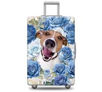 GABSHAIM German Shepherd Dog Luggage Cover Blue Rose Suitcase Protector Washable Elastic Baggage Cover Style 1, Multi-Jack Russell Terrier 1, XL ( Fit 29-32" Luggage )