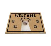 GABSHAIM Personalized Cat Doormat British Shorthaired Welcome Floor Mat for Front Door Entryway Indoor Outdoor Decoration 15.7 x 23.6 Inch Style 3