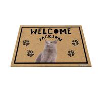 GABSHAIM Personalized Cat Doormat British Shorthaired Welcome Floor Mat for Front Door Entryway Indoor Outdoor Decoration 15.7 x 23.6 Inch Style 2