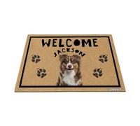 GABSHAIM Personalized Dog Doormat Australian Shepherd Welcome Floor Mat for Front Door Entryway Indoor Outdoor Decoration 15.7 x 23.6 Inch Style 4