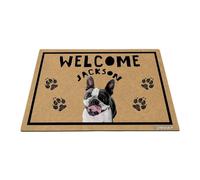GABSHAIM Personalized Dog Doormat Boston Terrier Welcome Floor Mat for Front Door Entryway Indoor Outdoor Decoration 17.7 x 27.5 Inch Style 2