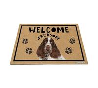 GABSHAIM Personalized Dog Doormat English Springer Spaniel Welcome Floor Mat for Front Door Entryway Indoor Outdoor Decoration 15.7 x 23.6 Inch Style 1