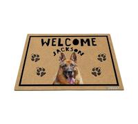 GABSHAIM Personalized Dog Doormat German Shepherd Welcome Floor Mat for Front Door Entryway Indoor Outdoor Decoration 17.7 x 27.5 Inch Style 1