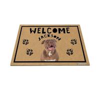 GABSHAIM Personalized Dog Doormat Pitbull Red Nose Welcome Floor Mat for Front Door Entryway Indoor Outdoor Decoration 15.7 x 23.6 Inch