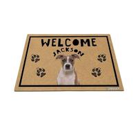 GABSHAIM Personalized Dog Doormat Puppy American Staffordshire Terrier Welcome Floor Mat for Front Door Entryway Indoor Outdoor Decoration 23.6 x 35.4 Inch Style 2