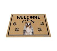 GABSHAIM Personalized Dog Doormat Shetland Sheepdog Welcome Floor Mat for Front Door Entryway Indoor Outdoor Decoration 17.7 x 27.5 Inch Style 1