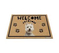 GABSHAIM Personalized Dog Doormat West Highland White Terrier Westie Welcome Floor Mat for Front Door Entryway Indoor Outdoor Decoration 17.7 x 27.5 Inch