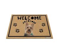 GABSHAIM Personalized Dog Doormat Yorkie Welcome Floor Mat for Front Door Entryway Indoor Outdoor Decoration 17.7 x 27.5 Inch Style 2