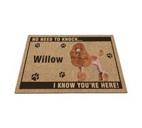 GABSHAIM Pet Welcome Doormat Personalized Poodle Dog Name Door Mat No Need to Knock I Know You're Here Floor Mat for Indoor Outdoor Decor 17.7"x27.5" Style 3