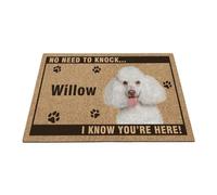 GABSHAIM Pet Welcome Doormat Personalized Poodle Dog Name Door Mat No Need to Knock I Know You're Here Floor Mat for Indoor Outdoor Decor 23.6"x35.4" Style 2