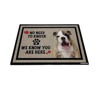GABSHAIM Welcome Dog Doormat Welcome Floor Mat Cute English Bulldog Puppy No Need to Knock I Know You're Here Heart Paws Indoor Outdoor Home Decor 17.7 x 27.5 Inch Style 3