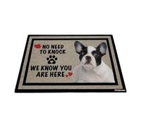GABSHAIM Welcome Dog Doormat Welcome Floor Mat Cute French Bulldog Puppy No Need to Knock I Know You're Here Heart Paws Indoor Outdoor Home Decor 23.6 x 35.4 Inch Style 3