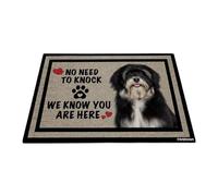 GABSHAIM Welcome Dog Doormat Welcome Floor Mat Cute Happy Havanese Puppy No Need to Knock I Know You're Here Heart Paws Indoor Outdoor Home Decor 23.6 x 35.4 Inch
